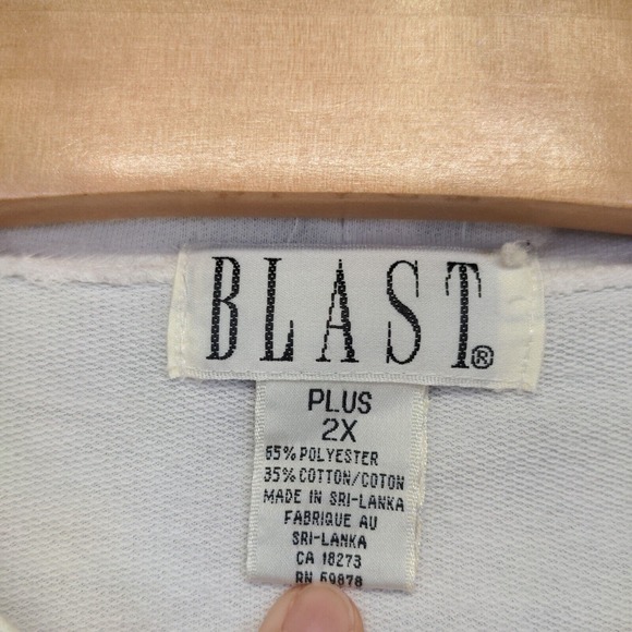 Blast Men's Pullover Sweater White Purple Colorful Striped Size 2X - Picture 10 of 13